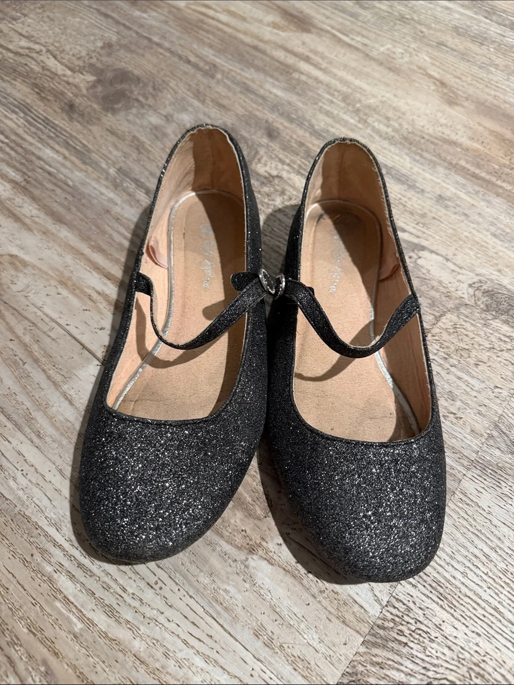 Self Esteem Black Glitter Mary Jane Shoes for Kids